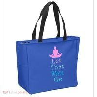 Funny Yoga Workout Gift Idea Let That Shit Go Gift Tote Bag thumb 2