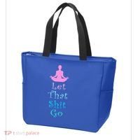 Funny Yoga Workout Gift Idea Let That Shit Go Gift Tote Bag thumb 3