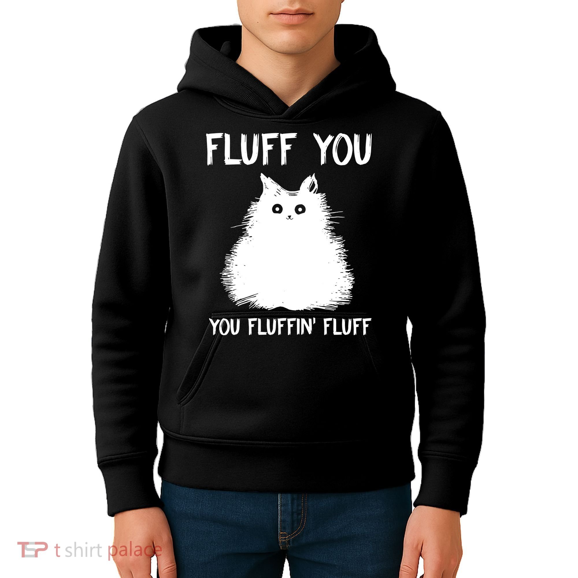 Fluff You You Fluffin' Fluff Funny Cat Kitten Kids Hoodie