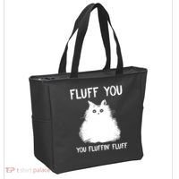 Fluff You You Fluffin' Fluff Funny Cat Kitten Tote Bag thumb 2