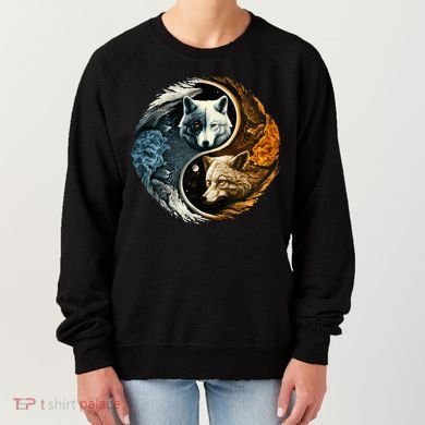 Fun Yin Yang Wolf Yin Yang Women's Sweatshirt