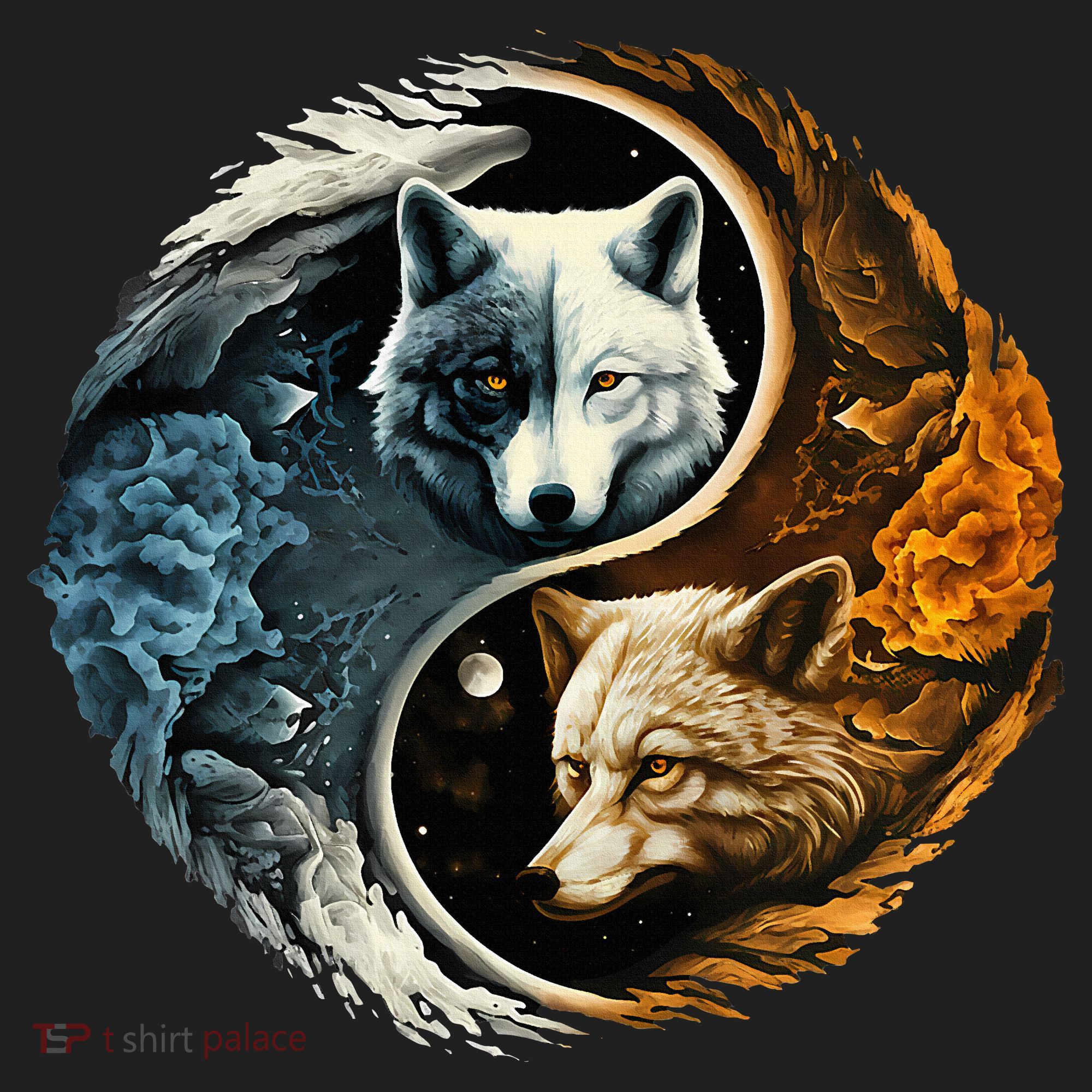 Fun Yin Yang Wolf Yin Yang Women's Sweatshirt