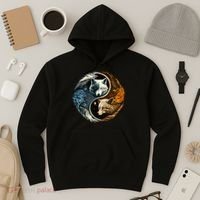 Fun Yin Yang Wolf Yin Yang Hoodie thumb 3