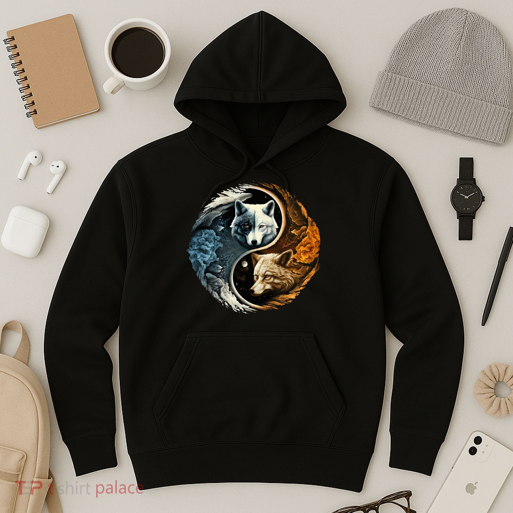 Fun Yin Yang Wolf Yin Yang Hoodie