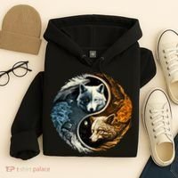Fun Yin Yang Wolf Yin Yang Hoodie thumb 4