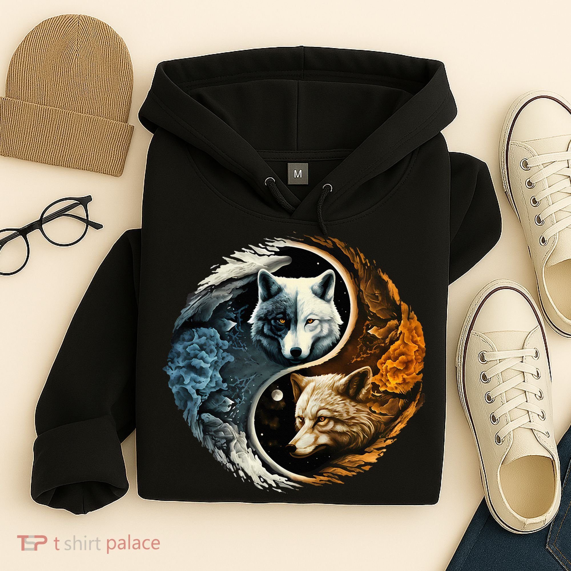 Fun Yin Yang Wolf Yin Yang Hoodie
