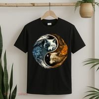 Fun Yin Yang Wolf Yin Yang T-Shirt thumb 2