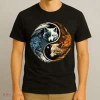Fun Yin Yang Wolf Yin Yang T-Shirt thumb 3
