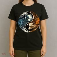 Fun Yin Yang Wolf Yin Yang T-Shirt thumb 4