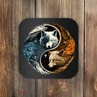 Fun Yin Yang Wolf Yin Yang Coaster thumb 0