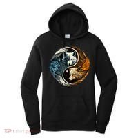 Fun Yin Yang Wolf Yin Yang Women's Hoodie thumb 0