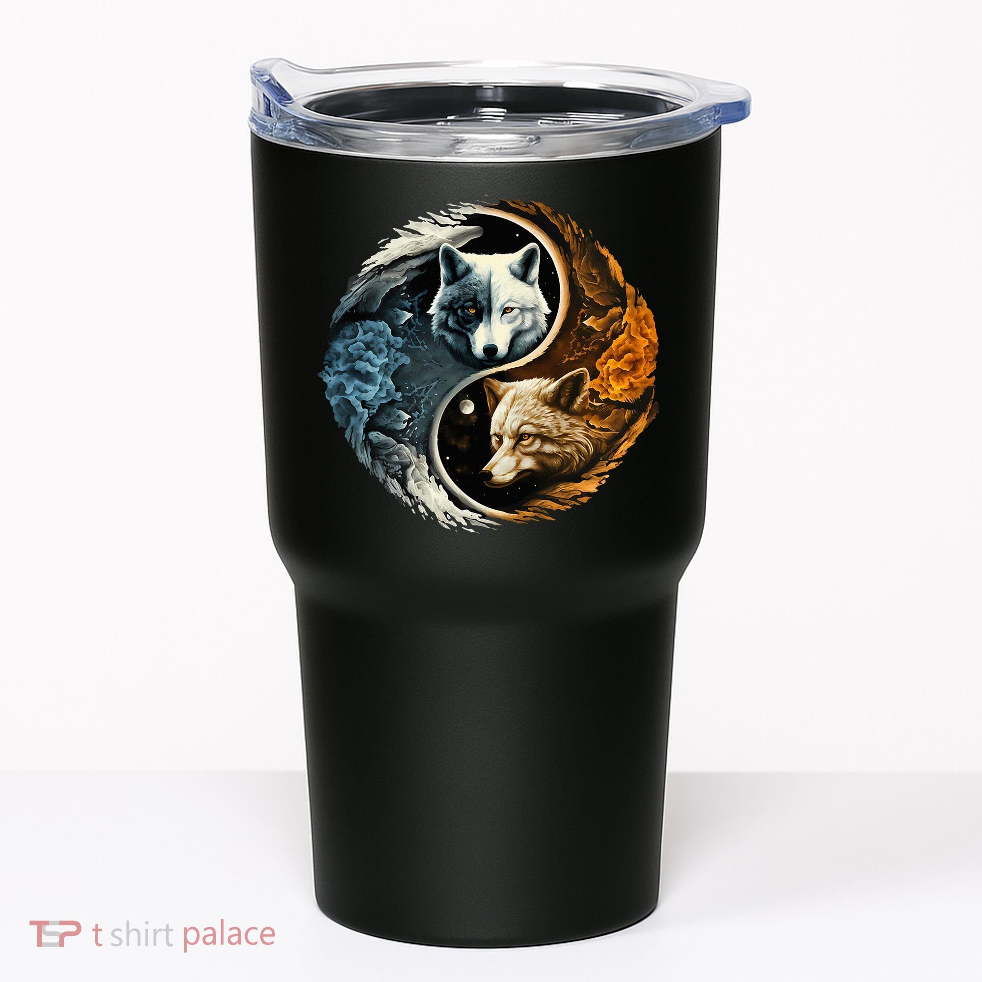 Fun Yin Yang Wolf Yin Yang Tumbler