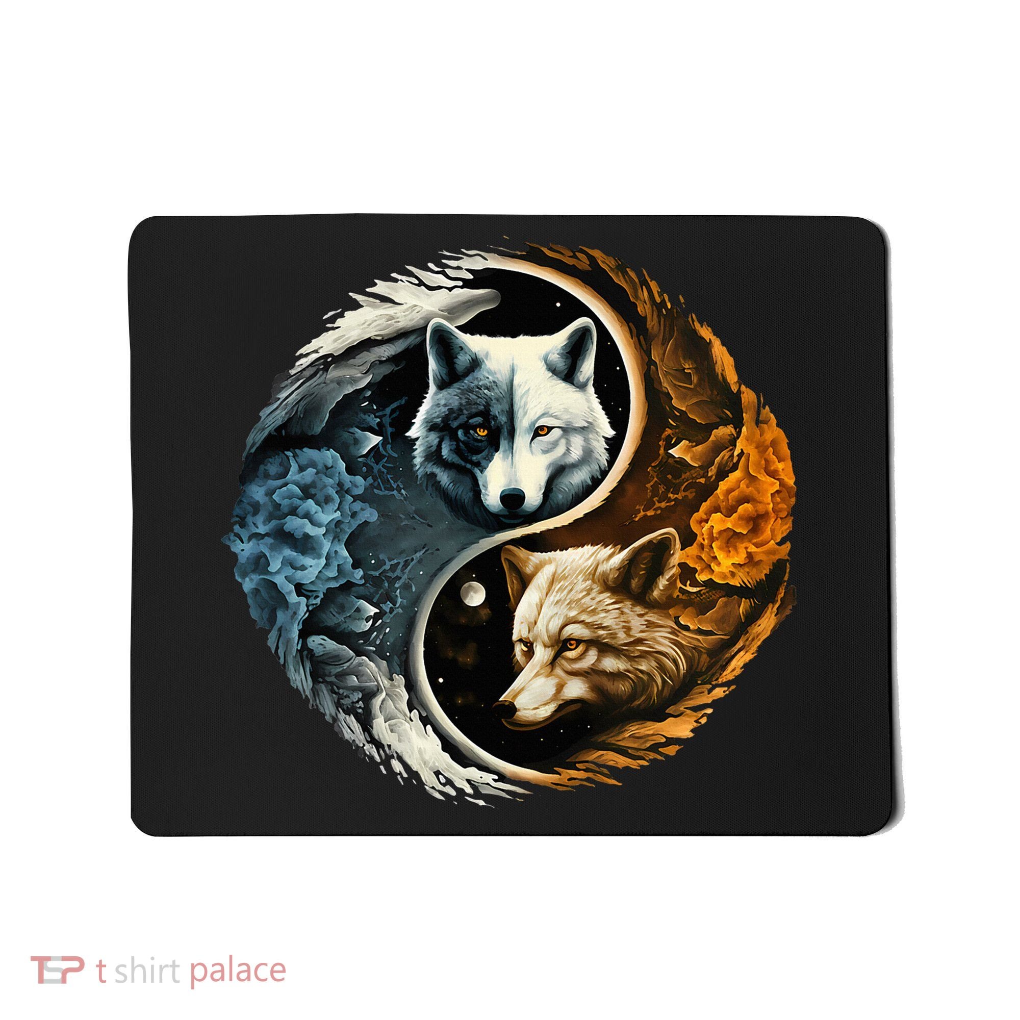 Fun Yin Yang Wolf Yin Yang Mousepad