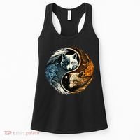 Fun Yin Yang Wolf Yin Yang Women's Tank Top thumb 0