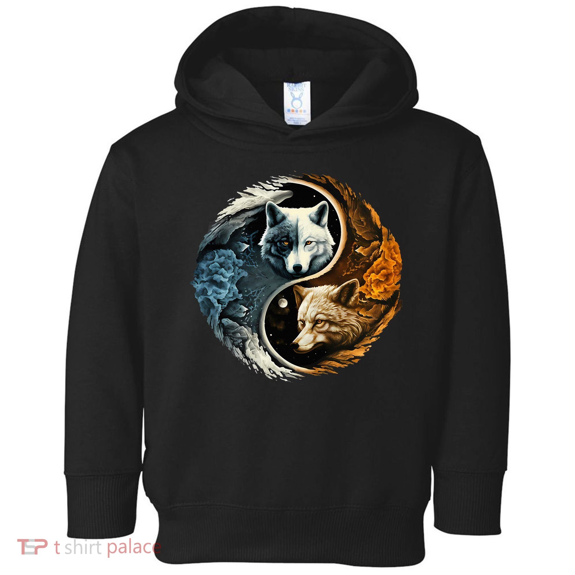 Fun Yin Yang Wolf Yin Yang Toddler Hoodie