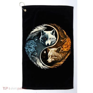 Fun Yin Yang Wolf Yin Yang Golf Towel