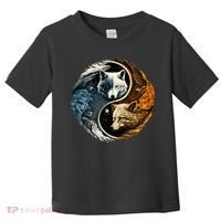 Fun Yin Yang Wolf Yin Yang Toddler T-Shirt thumb 0
