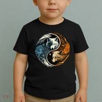 Fun Yin Yang Wolf Yin Yang Toddler T-Shirt thumb 2