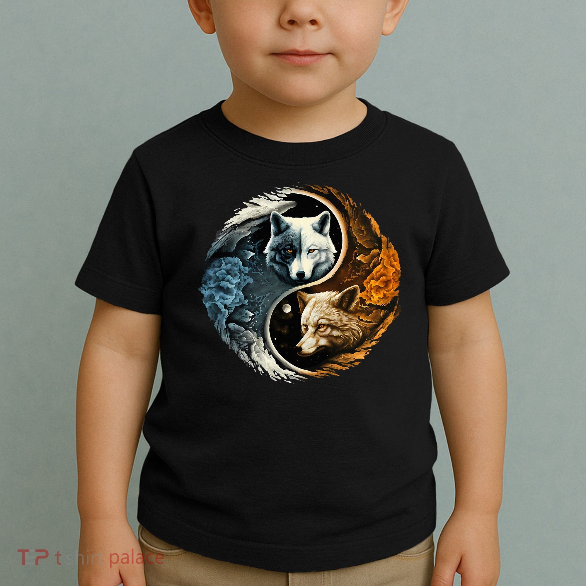 Fun Yin Yang Wolf Yin Yang Toddler T-Shirt