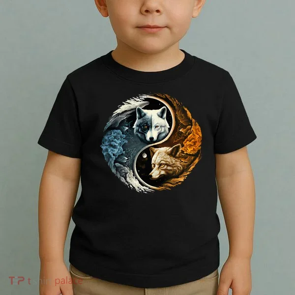 Fun Yin Yang Wolf Yin Yang Toddler T-Shirt