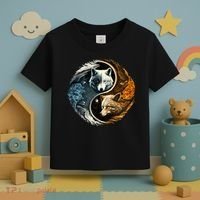 Fun Yin Yang Wolf Yin Yang Toddler T-Shirt thumb 3