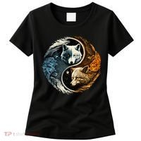 Fun Yin Yang Wolf Yin Yang Women's T-Shirt thumb 0