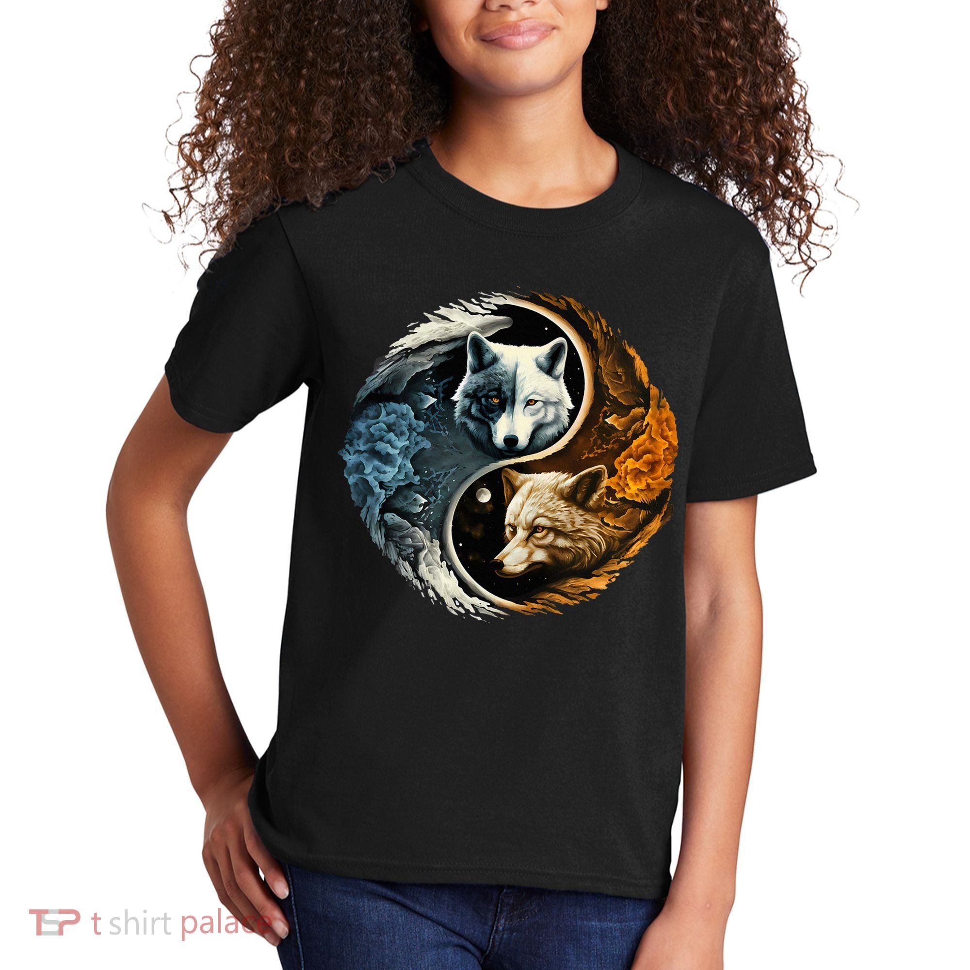 Fun Yin Yang Wolf Yin Yang Kids T-Shirt