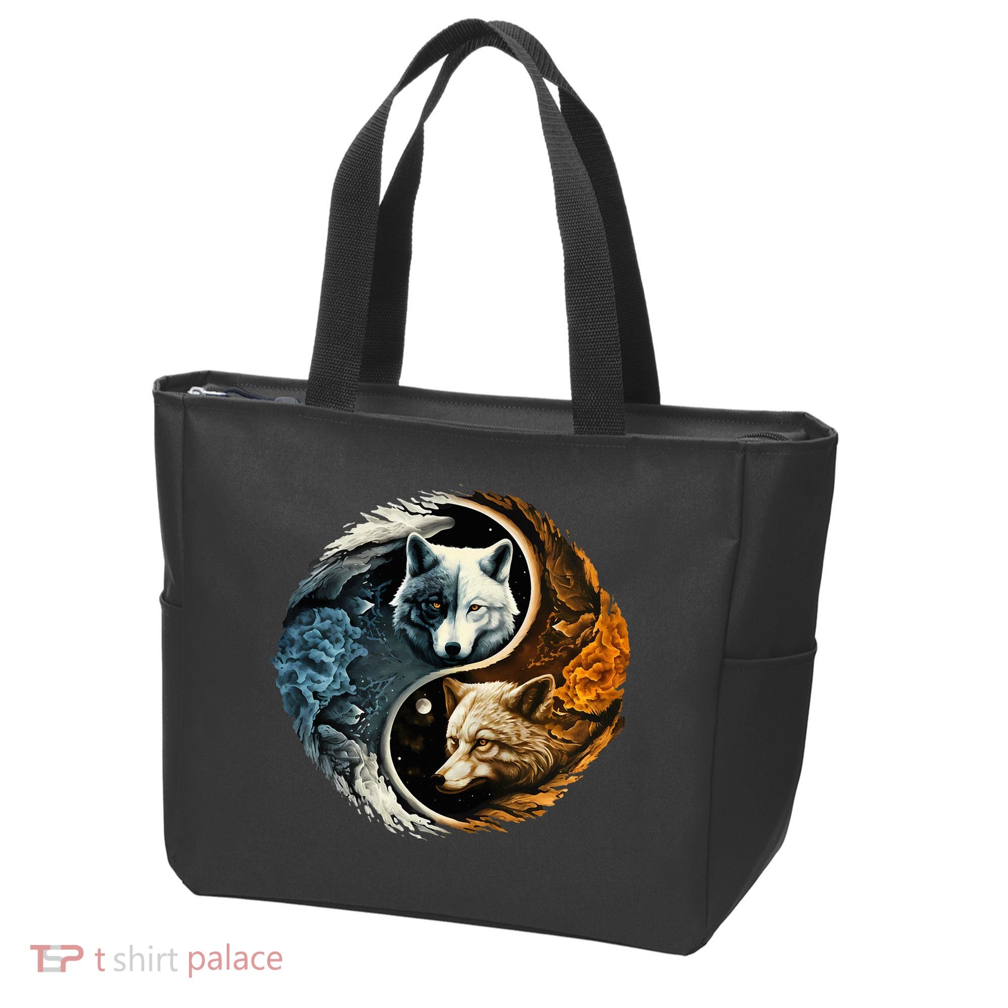Fun Yin Yang Wolf Yin Yang Tote Bag