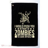 Funny Zombie Apocalypse Survivor Living Dead Zombies Golf Towel thumb 0