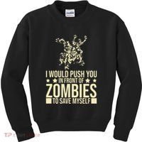 Funny Zombie Apocalypse Survivor Living Dead Zombies Kids Sweatshirt thumb 0