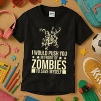 Funny Zombie Apocalypse Survivor Living Dead Zombies Kids T-Shirt thumb 3
