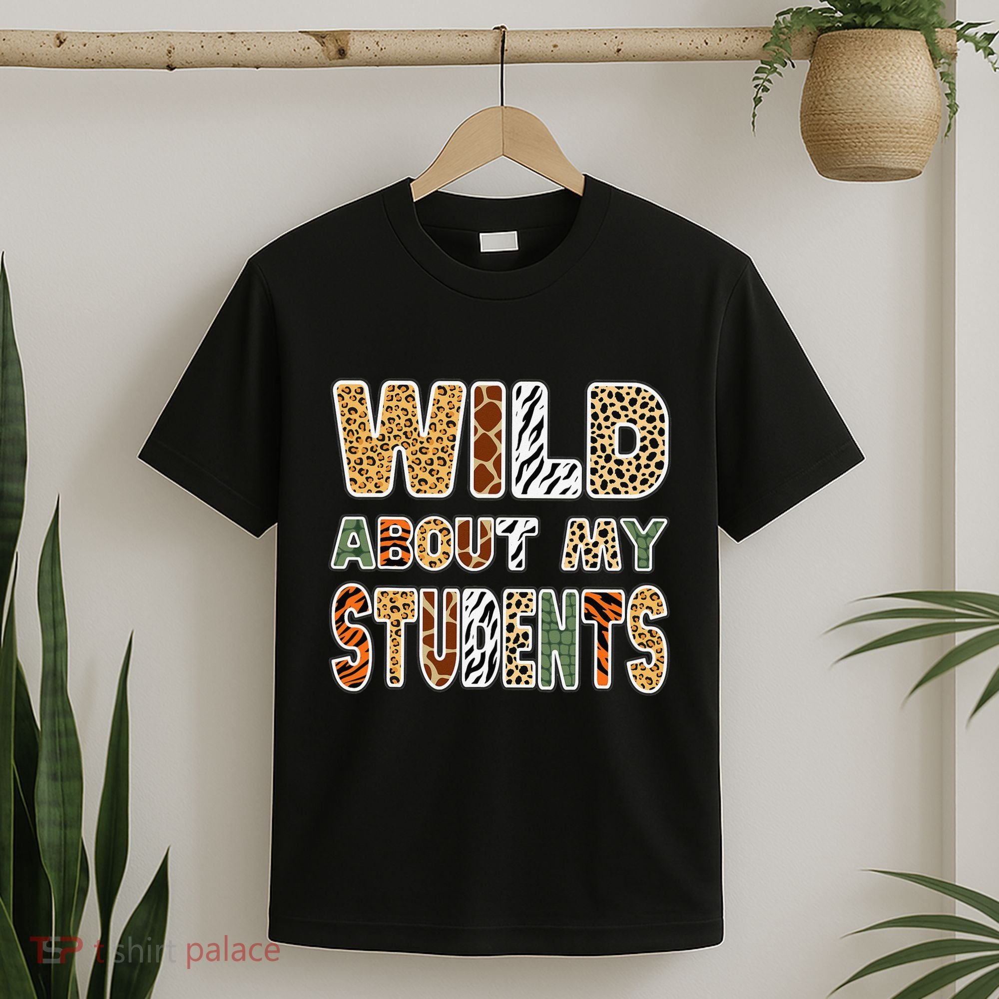 Fun Zoo Animal Print Teacher Wild About My Students T-Shirt