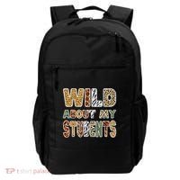 Fun Zoo Animal Print Teacher Wild About My Students Backpack thumb 0
