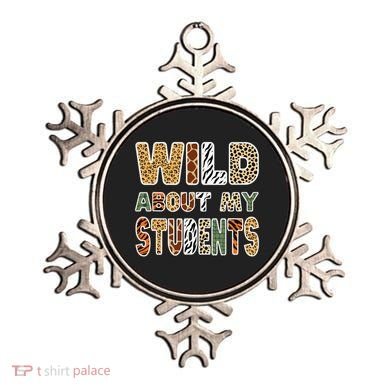 Fun Zoo Animal Print Teacher Wild About My Students Ornament