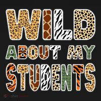 Fun Zoo Animal Print Teacher Wild About My Students Ornament thumb 1