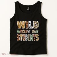 Fun Zoo Animal Print Teacher Wild About My Students Tank Top thumb 2