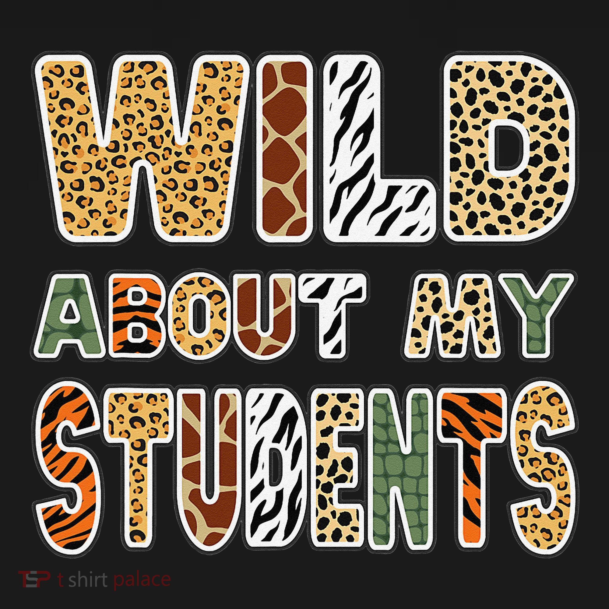 Fun Zoo Animal Print Teacher Wild About My Students Women's Long Sleeve Shirt
