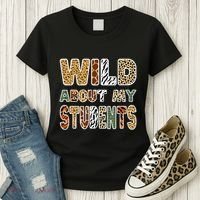 Fun Zoo Animal Print Teacher Wild About My Students Women's T-Shirt thumb 3