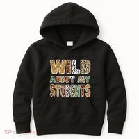 Fun Zoo Animal Print Teacher Wild About My Students Kids Hoodie thumb 0