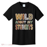 Fun Zoo Animal Print Teacher Wild About My Students Kids T-Shirt thumb 0