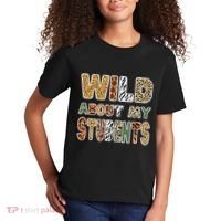 Fun Zoo Animal Print Teacher Wild About My Students Kids T-Shirt thumb 2