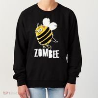 Funny Zombee Bee Zombie Halloween Bumblebee Brain Spooky Pun Women's Sweatshirt thumb 0