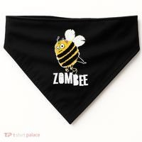 Funny Zombee Bee Zombie Halloween Bumblebee Brain Spooky Pun USA-Made Doggie Bandana thumb 0