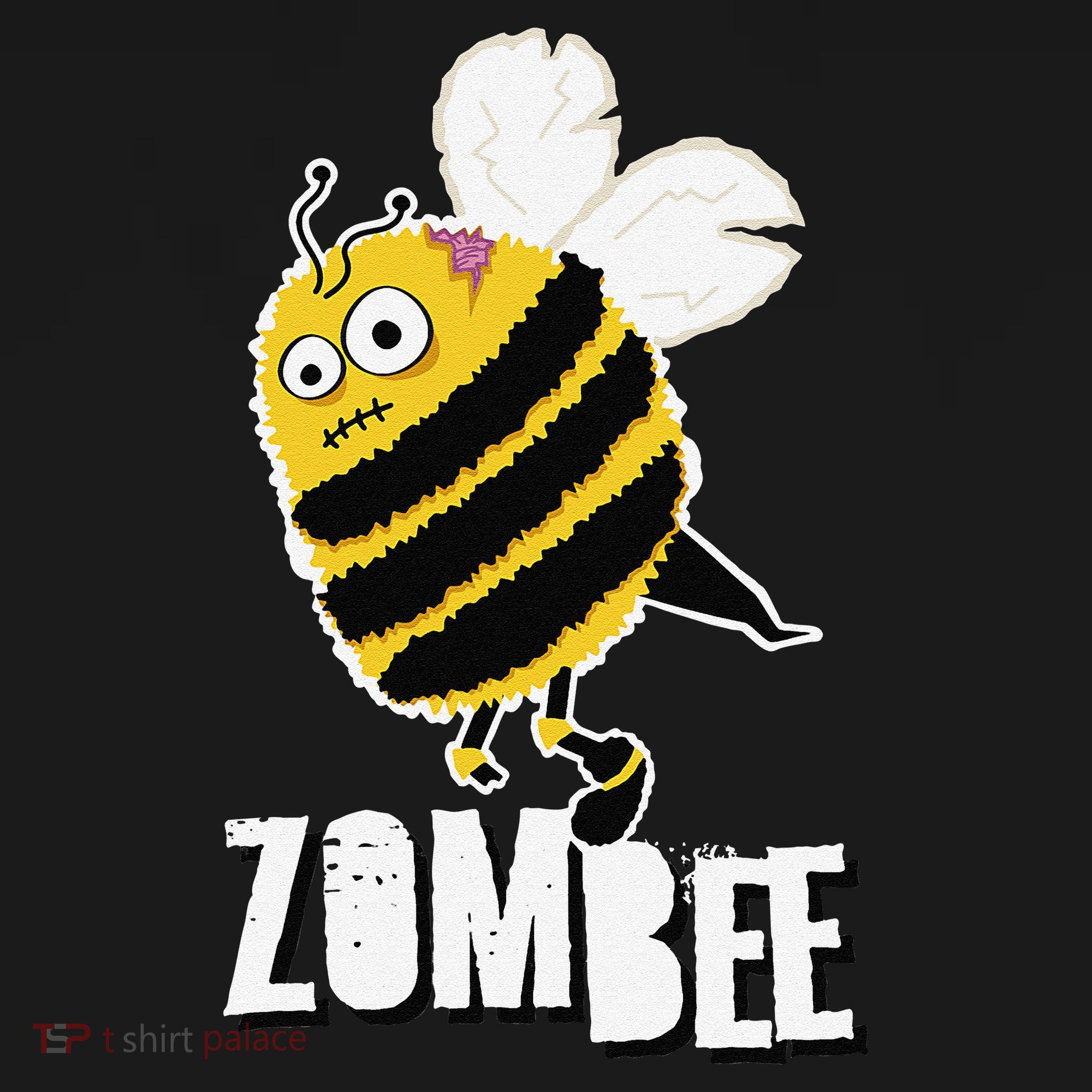 Funny Zombee Bee Zombie Halloween Bumblebee Brain Spooky Pun Apron