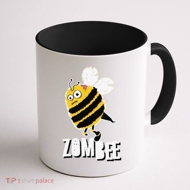 Funny Zombee Bee Zombie Halloween Bumblebee Brain Spooky Pun Coffee Mug back