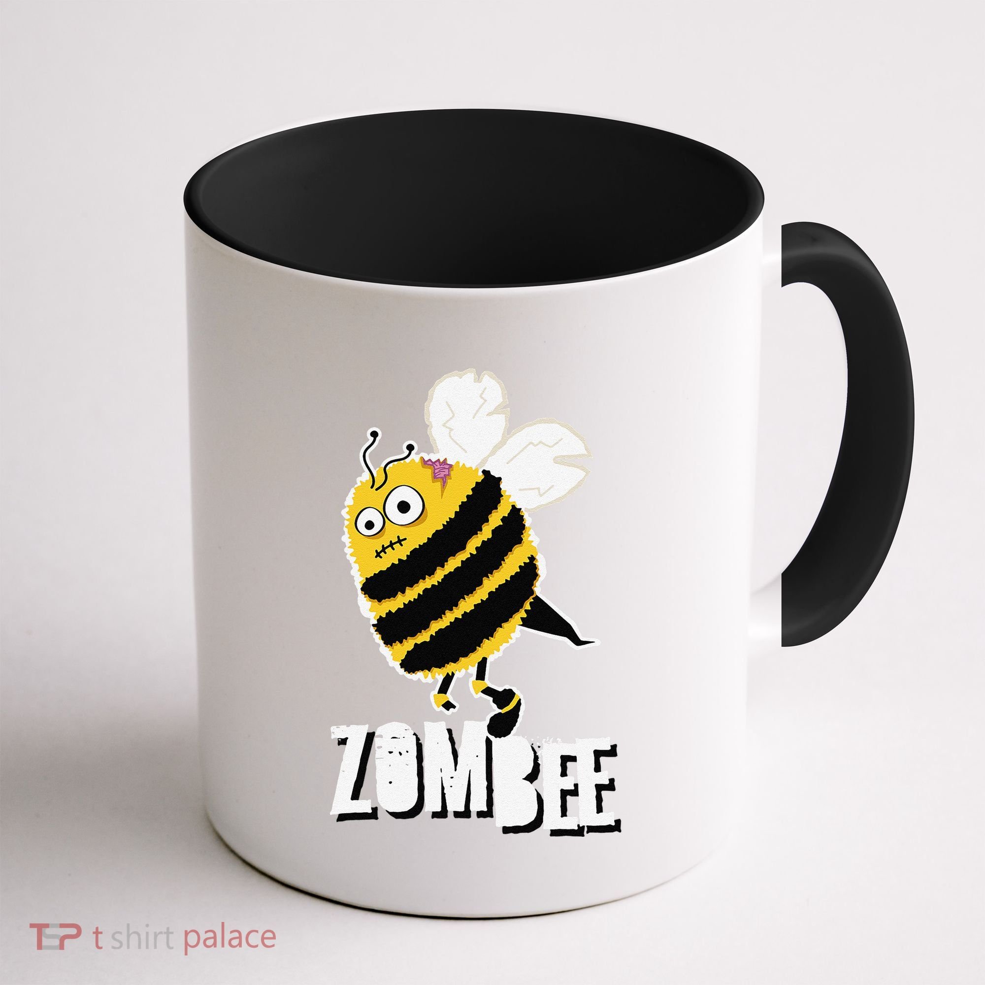 Funny Zombee Bee Zombie Halloween Bumblebee Brain Spooky Pun Coffee Mug