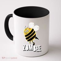 Funny Zombee Bee Zombie Halloween Bumblebee Brain Spooky Pun Coffee Mug thumb 0