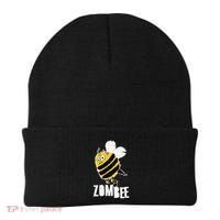 Funny Zombee Bee Zombie Halloween Bumblebee Brain Spooky Pun Beanie thumb 0