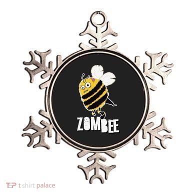 Funny Zombee Bee Zombie Halloween Bumblebee Brain Spooky Pun Ornament