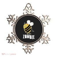 Funny Zombee Bee Zombie Halloween Bumblebee Brain Spooky Pun Ornament thumb 0